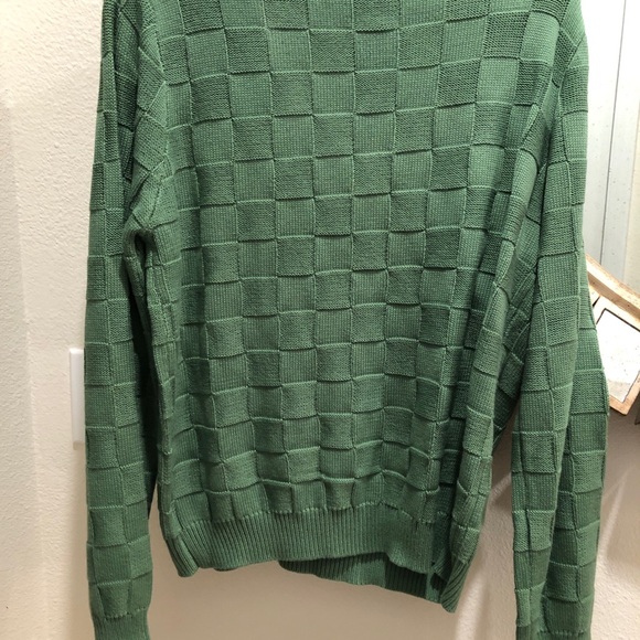 Baltic Born Green V-Neck Sweater with Textured Knit - Picture 4 of 5